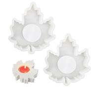 EPCDBBRT 2 Pieces Of Maple Leaf Candle Holder Molds, Diy Silicone Molds, Handmade Maple Leaf Candle Holders, Creative Home Decoration, Suitable For Gifts And Holiday Ornaments