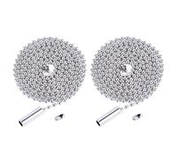 EPCDBBRT 2 Pieces of Silver White Metal Lamp Pull Cords, Bathroom Light Handles, Fan Pull Cords