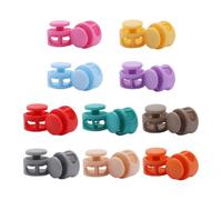 EPCDBBRT 20 Pieces Colorful Double-Hole Spring Buckle, Elastic Cord Adjusters, Drawstring Holes for Hats, Shoelaces, and Bags