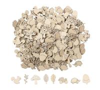 EPCDBBRT 200 Pieces Autumn Theme Decorative Wood Chips, Wooden Crafts, Diy Decoration Materials, Diy Handicraft Accessories, Wood Chips For Kids Crafts