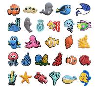 EPCDBBRT 28 Pieces Undersea Animal Shoe Decorations, DIY Shoe Upper Decorations, Creative & Cute Animal Shoe Accessories