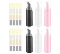 EPCDBBRT 3 Pieces Foam Bottles, 160 Rectangular Label Stickers, Foam Pump Dispenser, Facial Cleanser Foaming Bottle, Lotion Dispensing Bottle, Travel Pump Bottle, Refillable Foaming Bottle