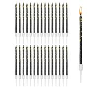 EPCDBBRT 30 Pcs Birthday Candle Set, Birthday Black Gold Candles, Birthday Cake Decoration Candles, Children'S Birthday Candles, Adult Cake Candles