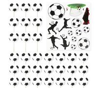 EPCDBBRT 30 Pieces Football Inserts, 1 Set Cake Decorations, Black and White, Neutral, Sports Activities, Birthday