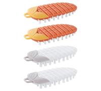 EPCDBBRT 4 Pieces Bendable Vegetable Brush, Fruit And Vegetable Cleaning Brush, Carrot Crevice Brush, Hanging Vegetable Brush, Fruit And Vegetable Scrubber, Multifunctional Food Brush
