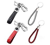 EPCDBBRT 4 Pieces Car Keychains, Bag Pendants, Leather Woven Keychains, Car Accessories, Fashionable And Exquisite Keychains, Retro Keychains