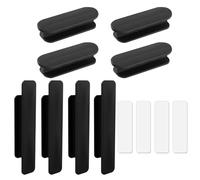 EPCDBBRT 4 Pieces Furniture Handles & 4 Pieces Auxiliary Handles, Black ABS Plastic, 9*3.2*2cm & 10.8*2.3*1.8cm, Self-Adhesive, Modern Design