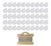 EPCDBBRT 50 Pieces Round Necklace Pendants And 2M Metal Chains, Diy Jewelry Accessories, Creative Necklace Pendants, Chain Pendants For Handicrafts
