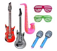 EPCDBBRT 7 Piece Multi-Color Band Inflatables, Guitar, Microphone, Saxophone, Party Props, Cosplay Props, Decoration Accessories