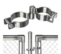 EPCEE 2 Pack 2-3/8" x 1-7/8" Chain Link Fence Gate Hinge, 304 Stainless Steel Heavy Duty Male Female Post Hinges with Bolts and Nuts