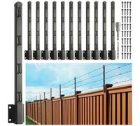 Epcee Fence Post Extender, 23.5" Fence Barbed Wire Extend Arm，for Outdoor Fences to Increase Height, Protect Privacy and Pets Jumping Off (12, 23.5in)