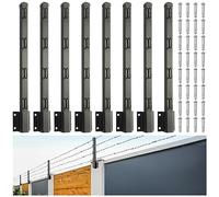 Epcee Fence Post Extender, 23.5" Fence Barbed Wire Extend Arm,for Outdoor Fences to Increase Height, Protect Privacy and Pets Jumping Off (8, 23.5in-Concrete Wall)