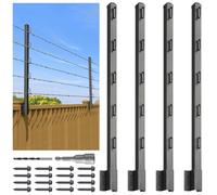 Epcee Fence Post Extender, 31" Fence Barbed Wire Extend Arm,for Outdoor Fences to Increase Height, Protect Privacy and Pets Jumping Off (4, 31in)