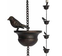 Epdpekc 1 PCS Mobile Bird Outdoor Rain Chain Outdoor Decoration Hanging Chain Mobile Birds on Cups Rain Chain Metal