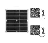 Epdpekc 11 Inch Ventilator Solar Exhaust Fan Fit For Pet Poultry House Greenhouse RV Roof With 2 Fan