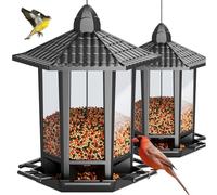 Epdpekc 2 Pack Bird Feeders for Outdoor Hanging, Retro Pagoda Design Fun Installation Bird Feeder, Attracting Wild Birds