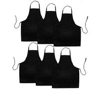 Epdpekc 6 Pack Black Kitchen Apron with 2 Pockets Anti-Dirty Apron Suitable for Barbecue Kitchen Cooking Baking Restaurant