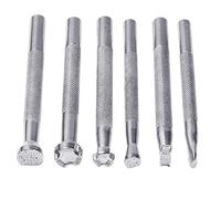 Epdpekc 6Pcs Leather Stamping Tools Leather Working Saddle Making Stamps Set Special Shape Stamp Punch Set Leather Craft Tools