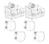 Epdpekc Aquatic Plant Cups Crystal Glass Plant Cups Aquatic Plant Cups with Suction Enlarged Acrylic Aquatic Plant Cups Plant