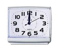 Epdpekc Bedroom Desktop Bed Wake Up Clocks Bedroom Beside Student Plastic Silent Sweeping Small Table Clock Alarm Clock-White