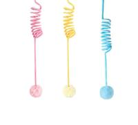 Epdpekc Soft Plush Cats Toys Interactive Cats Toys Self-Play Hanging Stretchable Cats Spring with Bell, 3 Pack