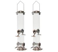 Epdpekc Wild Bird Hanging Feeder Tubular Anti-Rust Outdoor Garden Decor Bird Feeders Tray Birdhouse Pet Water Feeders Food