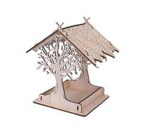 Epdpekc Wooden Bird Feeder Hanging Drinker for Garden Yard Garden Decor Roof Outside Bird Feeders-B