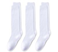 EPEIUS - Girls Knee High Socks Seamless Cotton School Uniform Socks for Boys and Girls 3/5 Pack, Plain White 3 Pack, 5-7 Years, Plain White 3 Pack, 5-7 años