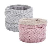 Epeius Kids Girls/Boys Winter Knitted Infinity Scarf Polar Fleece Neck Warmer - Multicoloured - One size