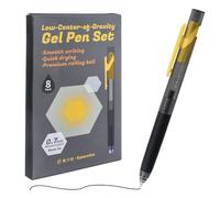 EpenGo Black Gel Pens, Fine Point Smooth Writing Pens Set, 8-Pack Low Center of Gravity, 0.7mm Medium Point Quick-Dry Black Ink Rolling Ball for Office, School, Journaling, Note-Taking