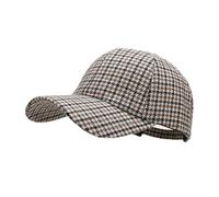 EPERDE Unisex Luxury Brand Brown Houndstooth Baseball Caps for Men Women British Plaid Designer Cap Bone Trucker Hat