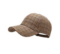 EPERDE Unisex Luxury Brand Brown Houndstooth Baseball Caps for Men Women British Plaid Designer Cap Bone Trucker Hat