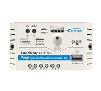 EPEVER Solar Charge Controller 10A 12V 24V Auto work with USB port LED Indicators Solar Panels Intelligent PWM Regulator (10A - LS1012EU)