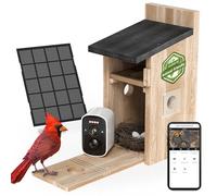 Epfweits Bird House with Camera, 4MP HD Bird Houses for Outside, 2.4G WiFi & App Notify Bird Nesting & Hatching in Real Time, Auto Capture Bird Videos & Motion Detection Night Vision IP65 Waterproof