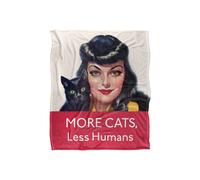 Ephemera More Cats, Less Humans Silky Touch Super Soft Throw Blanket 152 X 127 cm in White Ephemera White 152 X 127 cm