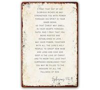 Ephesians 3:16-19 Bible Verse Wall Scripture Decor I Pray That Out Of His Glorious Riches He May Strengthen You With Power Posters for Bathroom 8"x12"