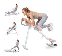 EPHESPORT Multifunctional Ab Machine, 6-in-1 Ab Workout Equipment for Home Gym, Adjustable Core & Waist Trainer with 15 Height Levels & 2 Incline Angles, Rowing Mode, Knee Glider