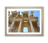 Ephesus Turkey Modern Framed Wall Art Print, Ready to Hang Picture for Living Room Bedroom Home Office Décor, Oak A2 (64 x 46 cm)