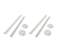 EpheyFIF 4PCS Radiator Pipe Covers and Pipe Collars 15 x300mm and 15mm Pipe Collars, Sleek Design White Plastic Radiator Pipe Covers Combined With Practical Collars