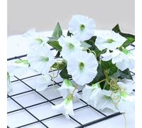 EpheyFIF Artificial Morning Glory Flowers, 7 Branches Of Fake Morning Glory Simulation Petunia, Wedding Home Decor Artificial Flowers(White)