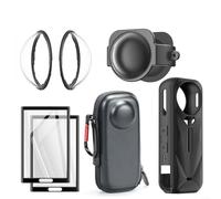EpheyFIF Camera Protective Accessories Kit for Insta 360 X5, Shockproof Silicone Case + Hard Shell Carry Bag + 2 Lens Covers & Films, Full-Body for Protection for Action Camera, Travel/Hiking/Diving