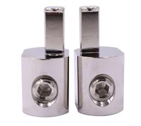 EpheyFIF Car Audio Power Ground Wire Reducer 1/0 to 4 Gauge Amp Input Adapter - Nickel Plated Aluminium Alloy Terminal Connector for Car Sound for System Silver for 2 Pack