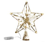 EpheyFIF Christmas Tree Top Star, Gold, Traditional Style, Small, Sparkling Accents (25 Sun for CHAMPAGNE)