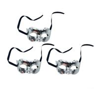 EpheyFIF Comfortable Half Face 3pcs Party Supplies Comfortable Half Face | Reflective mirror glitter, enhanced visibility, festive sparkle, 17cm size, costume accessory