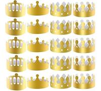 EpheyFIF Create Joyful Moments with Our Pack of 20 Pcs Shiny Golden King Crown Party Hats (28PCS)