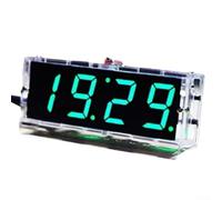EpheyFIF DIY Digital Clock Kit, Transparent Shell, 4 Digit LED Display, Hourly Time Chime (green)