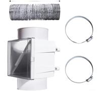EpheyFIF Dryer Vent Lint Trap Filter Mesh with Flexible Hose - Plastic Lint Catcher for Tumble Dryers - Fire Prevention Safety Kit - White 19x23x22.5cm(Piping)