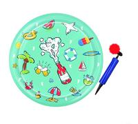 EpheyFIF Inflatable Pet Play Mat, 65X65cm PVC Water Sensor Activity Pad With Floating Fish, Cooling Summer Toy For Dogs/Cats, Easy-Clean Waterproof Design, Includes Air Pump(Green)