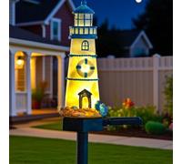 EpheyFIF Outdoor Garden Solar Lighthouse Light Waterproof LED Decorative Lighting Resin