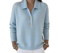 EpheyFIF Polyester Knit Pullover Sweater Women Solid Color Casual | Polyester material, lightweight warmth, easy care wash, durable knit, seven color choices